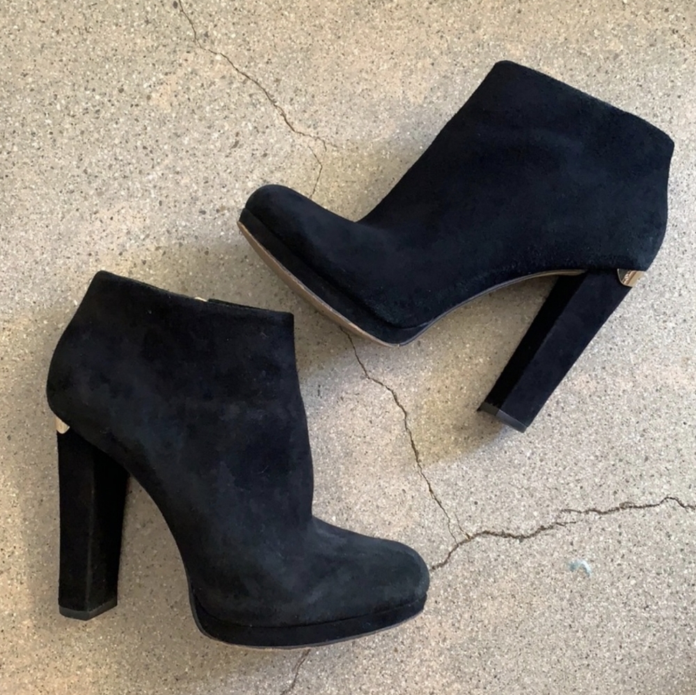 MICHAEL Michael Kors Black Suede Ankle Booties